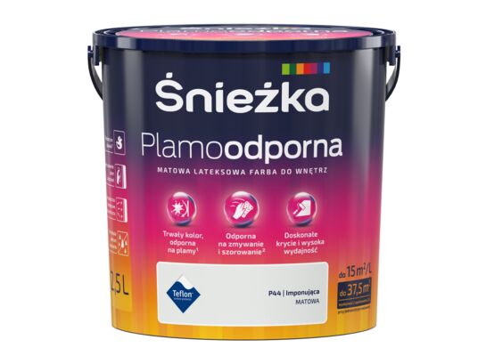 Farba lateksowa Plamoodporna imponująca P44 2,5 l Śnieżka 