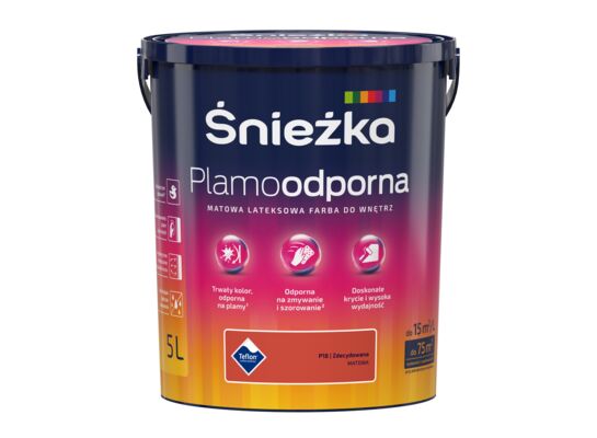 Farba lateksowa Plamoodporna zdecydowana P18 5 l Śnieżka 
