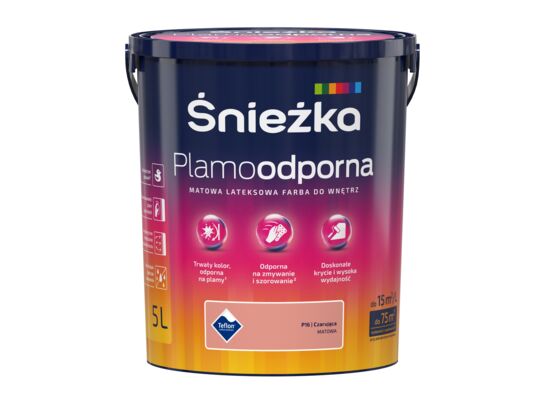 Farba lateksowa Plamoodporna czarująca P16 5 l Śnieżka 