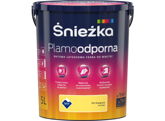 Farba lateksowa Plamoodporna energiczna P31 5 l Śnieżka 