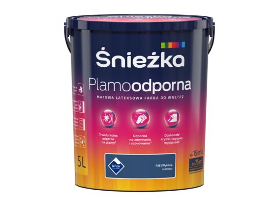 Farba lateksowa Plamoodporna wybitna P36 5 l Śnieżka 
