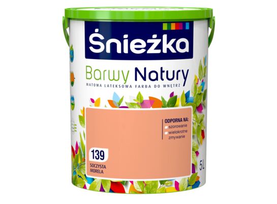 Farba lateksowa Barwy Natury soczysta morela 139 5 l Śnieżka