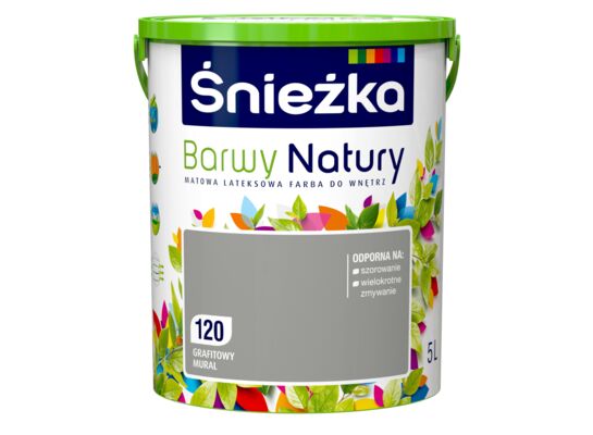 Farba lateksowa Barwy Natury grafitowy mural 120 5 l Śnieżka