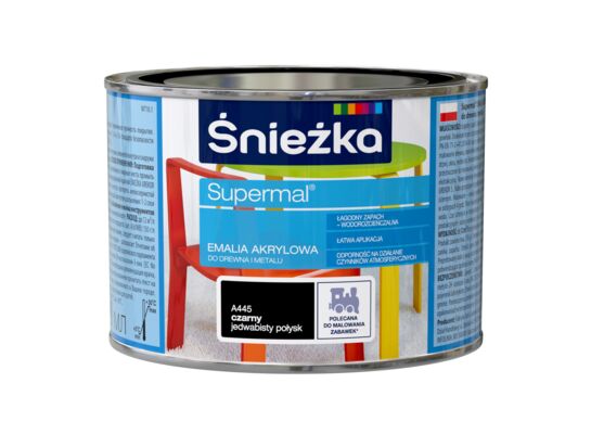 Farba emaliowa Supermal akrylowy czarny 0,4 l Śnieżka 