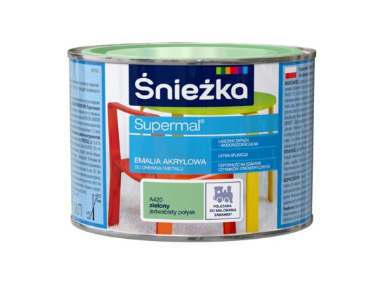 Farba emaliowa Supermal akrylowy zielony 0,4 l Śnieżka 