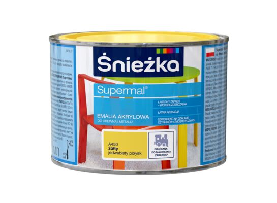 Farba emaliowa Supermal akrylowy żółty 0,4 l Śnieżka 