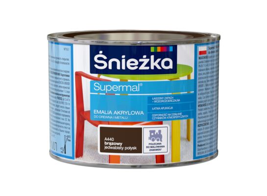 Farba emaliowa Supermal akrylowy brąz 0,4 l Śnieżka 