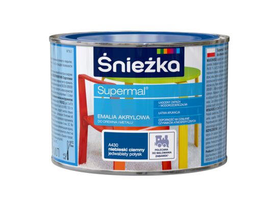 Farba emaliowa Supermal akrylowy niebieski ciemny 0,4 l Śnieżka 