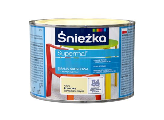 Farba emaliowa Supermal akrylowy kremowa 0,4 l Śnieżka 