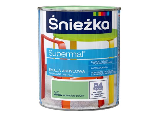 Farba emaliowa Supermal akrylowy zielony 0,8 l Śnieżka 