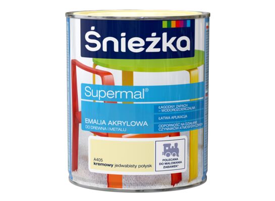 Farba emaliowa Supermal akrylowy kremowa 0,8 l Śnieżka 