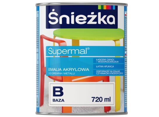 Farba emaliowa Supermal akrylowy Baza B 0,72 l Śnieżka 