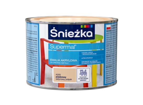 Farba emaliowa Supermal akrylowy A305 piaskowy SAT 0,4 l Śnieżka 