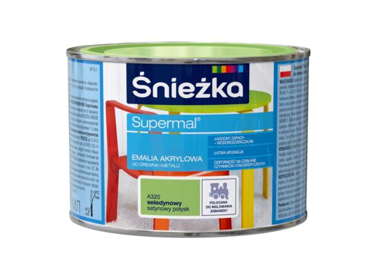 Farba emaliowa Supermal akrylowy A320 seledyn nowy SAT 0,4 l Śnieżka 