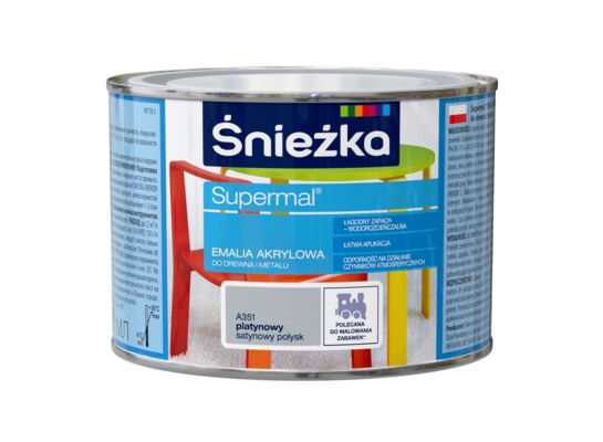 Farba emaliowa Supermal akrylowy A351 platynowy SAT 0,4 l Śnieżka 