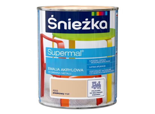 Farba emaliowa Supermal akrylowy A503 piaskowy MAT 0,4 l Śnieżka 