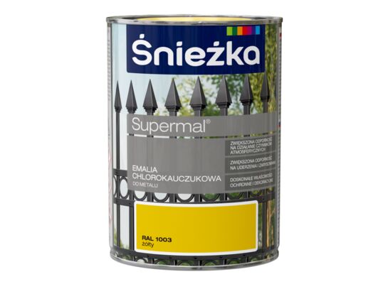 Emalia chlorokauczukowa Supermal żółty 900 ml Śnieżka