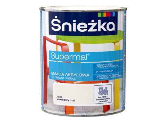 Farba emaliowa Supermal akrylowy A504 waniliowy MAT 0,8 l Śnieżka 