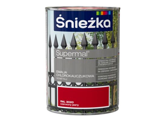 Emalia chlorokauczukowa Supermal czerwona jasna 900 ml Śnieżka