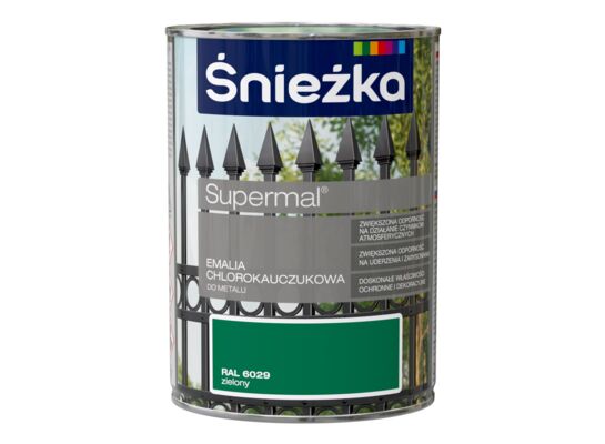 Emalia chlorokauczukowa Supermal zielona 900 ml Śnieżka