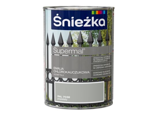 Emalia chlorokauczukowa Supermal popielata 900 ml Śnieżka 