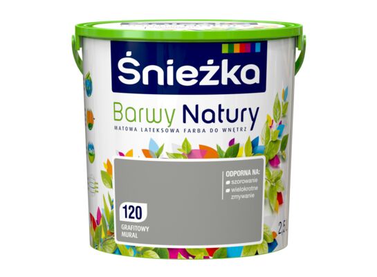 Farba lateksowa Barwy Natury grafitowy mural 120 2,5 l Śnieżka 
