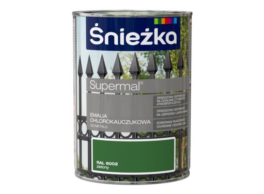 Emalia chlorokauczukowa Supermal zielona 900 ml Śnieżka