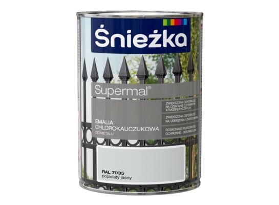 Emalia chlorokauczukowa Supermal popielaty jasny 0,9 l Śnieżka