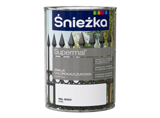 Emalia chlorokauczukowa Supermal biała 900 ml Śnieżka
