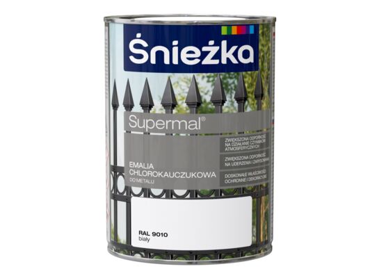 Emalia chlorokauczukowa Supermal biała 900 ml Śnieżka