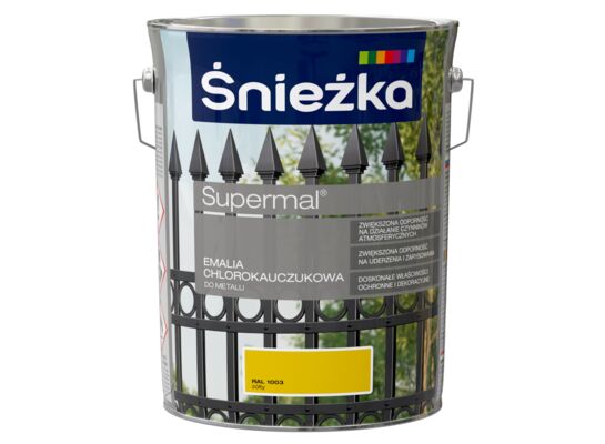 Emalia chlorokauczukowa Supermal żółty 5 l Śnieżka