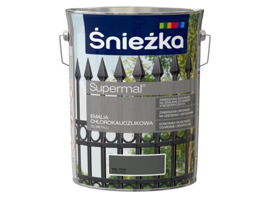 Emalia chlorokauczukowa Supermal szary jasny 5 l Śnieżka 