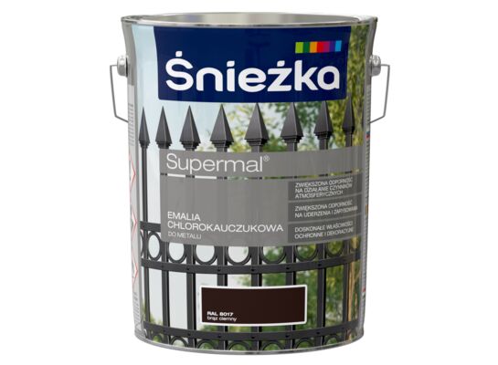 Emalia chlorokauczukowa Supermal brąz ciemny 5 l Śnieżka 