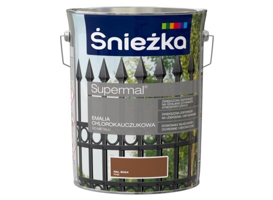 Emalia chlorokauczukowa Supermal brąz 5 l Śnieżka 