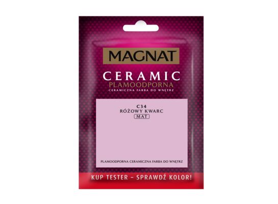 Farba ceramiczna MAGNAT Ceramic TESTER różowy kwarc C34 30 ml