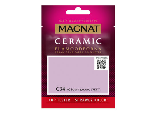 Farba ceramiczna MAGNAT Ceramic TESTER różowy kwarc C34 30 ml
