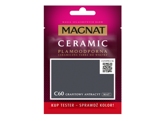 Farba ceramiczna MAGNAT Ceramic TESTER grafitowy antracyt C60 30 ml