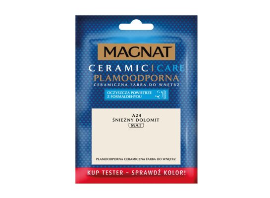 Farba ceramiczna Care Plamoodporna TESTER a24 śnieżny dolomit 30 ml MAGNAT