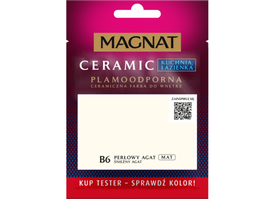 Farba ceramiczna MAGNAT Kitchen&Bathroom TESTER śnieżny agat B6 30 ml