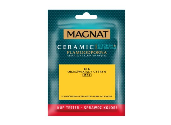 Farba ceramiczna MAGNAT Kitchen&Bathroom TESTER orzeźwiający cytryn B16 30 ml