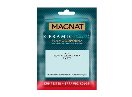Farba ceramiczna MAGNAT Kitchen&Bathroom TESTER morski akwamaryn B17 30 ml