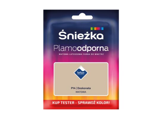 Farba lateksowa Plamoodporna TESTER doskonała P14 30 ml Śnieżka