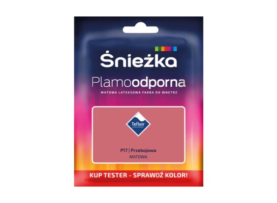 Farba lateksowa Plamoodporna  TESTER przebojowa P17 30 ml Śnieżka 