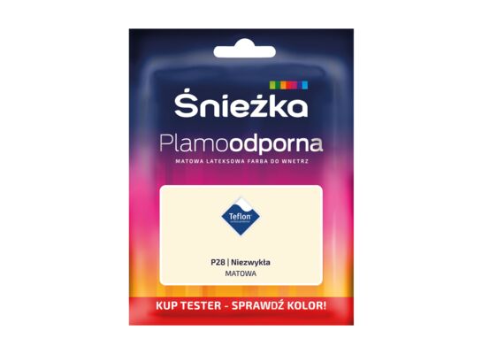 Farba lateksowa Plamoodporna TESTER niezwykła P28 30 ml Śnieżka