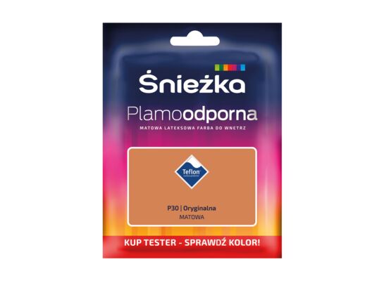 Farba lateksowa Plamoodporna  TESTER oryginalna P30 30 ml Śnieżka 