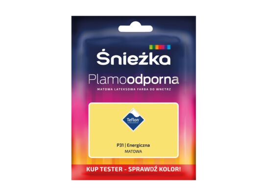 Farba lateksowa Plamoodporna TESTER energiczna P31 30 ml Śnieżka