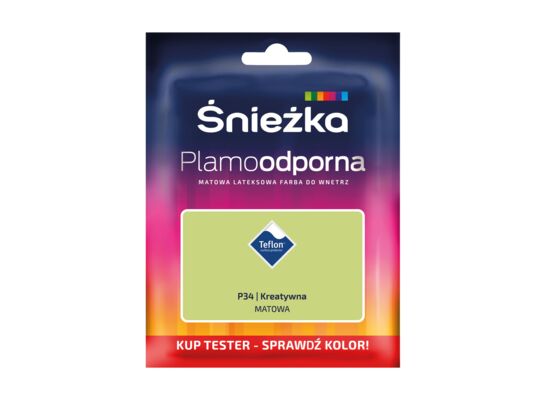 Farba lateksowa Plamoodporna TESTER kreatywna P34 30 ml Śnieżka