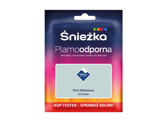 Farba lateksowa Plamoodporna TESTER efektowna P42 30 ml Śnieżka
