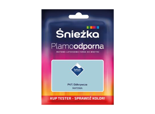 Farba lateksowa Plamoodporna TESTER odkrywcza P47 30 ml Śnieżka