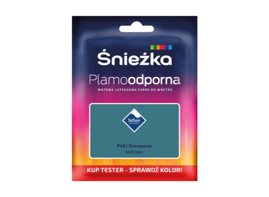 Farba lateksowa Plamoodporna  TESTER stanowcza P48 30 ml Śnieżka 